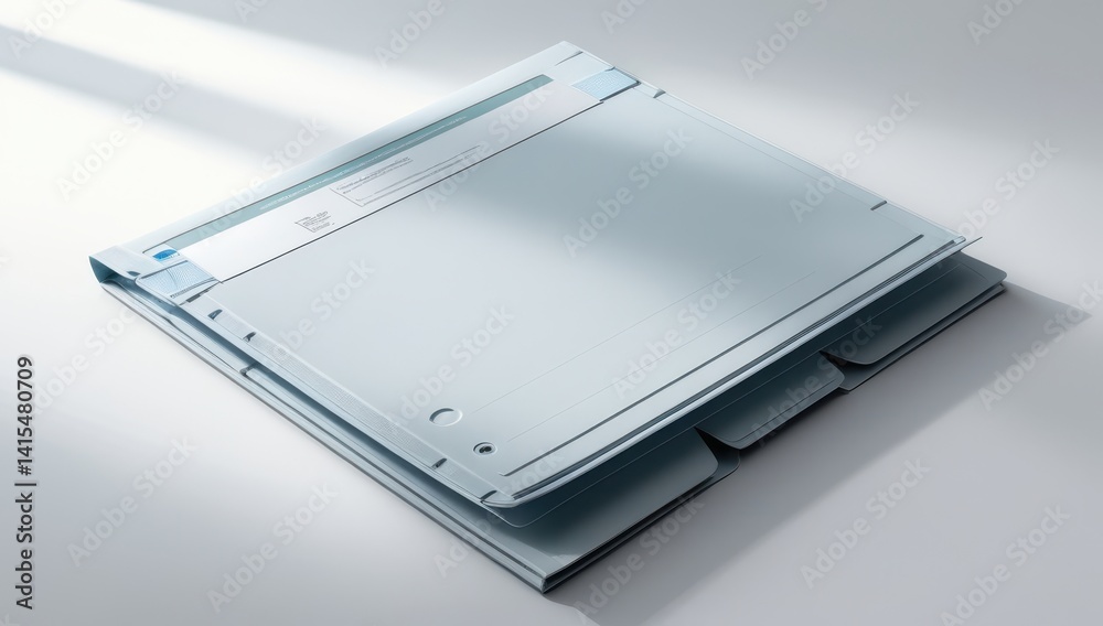 Modern Light Blue Expanding File Folder with Multiple Pockets and Label Modern Light Blue Expanding File Folder with Multiple Pockets and Label