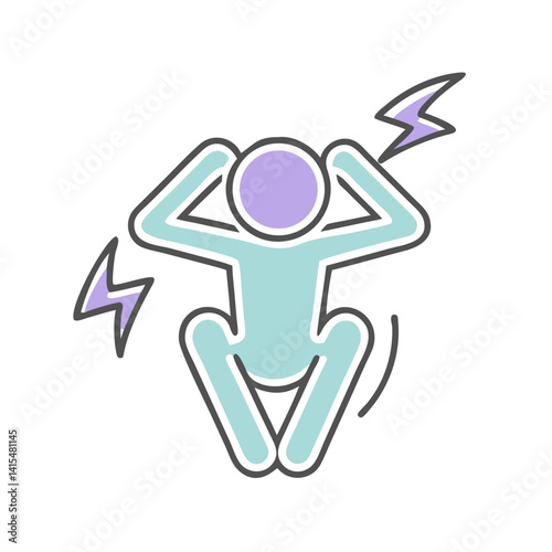 Panic attack illustration depicting stress and anxiety symptoms  