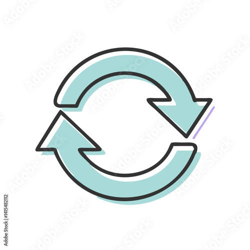 Refresh icon illustrating a cyclic process in a modern design  