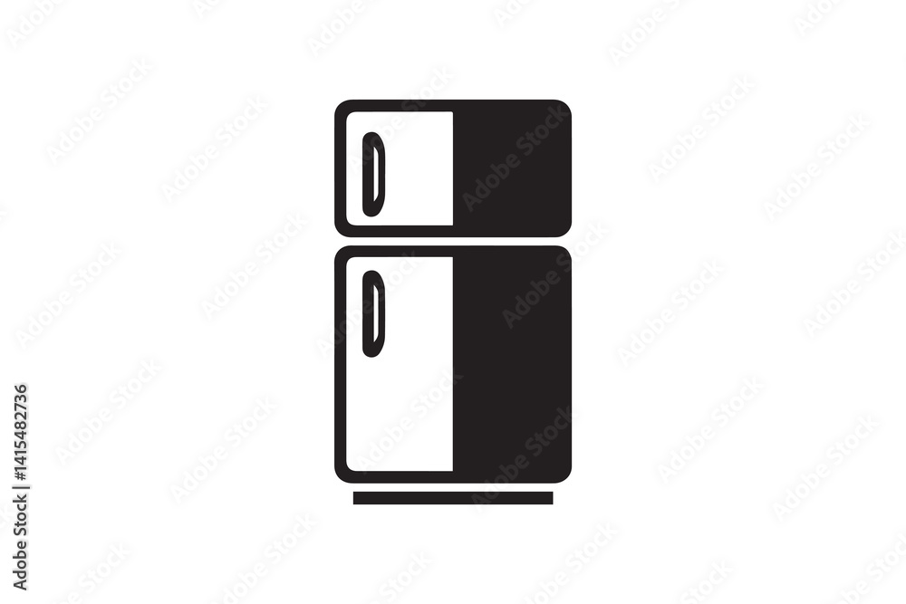 Refrigerator vector silhouette isolated in white background Refrigerator vector silhouette isolated in white background