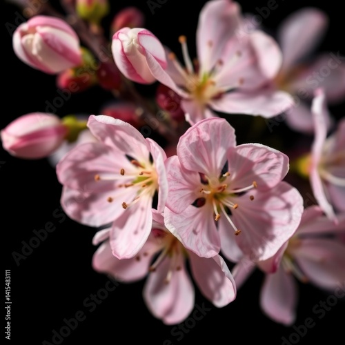 Delicate Pink Blossoms: A Close-Up Study in Soft Light