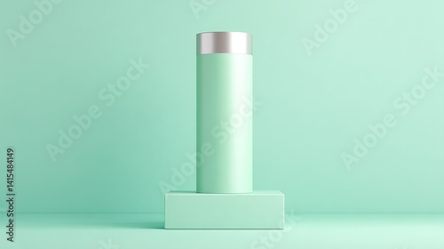 Wallpaper Mural elegant and minimalistic podium stands ready for showcasing beverage against background of muted soothing tones Torontodigital.ca