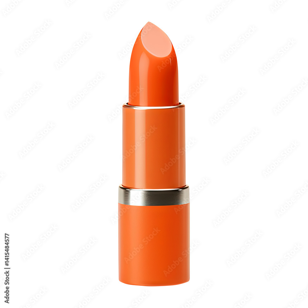orange lipstick isolated on transparent white background, clipping path