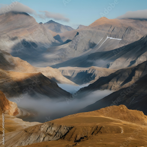 mountain landscape with snow