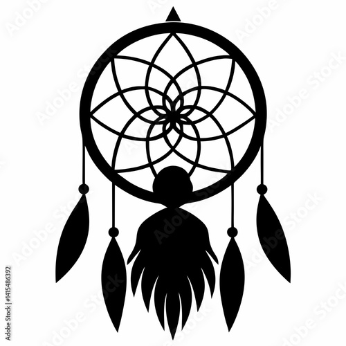 Dream Weaver vector silhouette black design white background