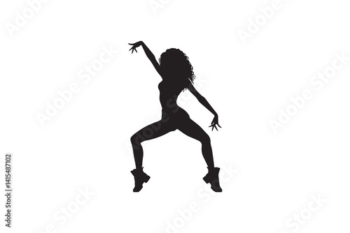 Hip hop dancer vector silhouette isolated in white background