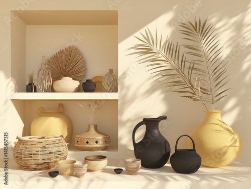 Minimalist Tropical Vibes with Soft Morning Light and Natural Shadow Background for Aesthetic Modern Branding