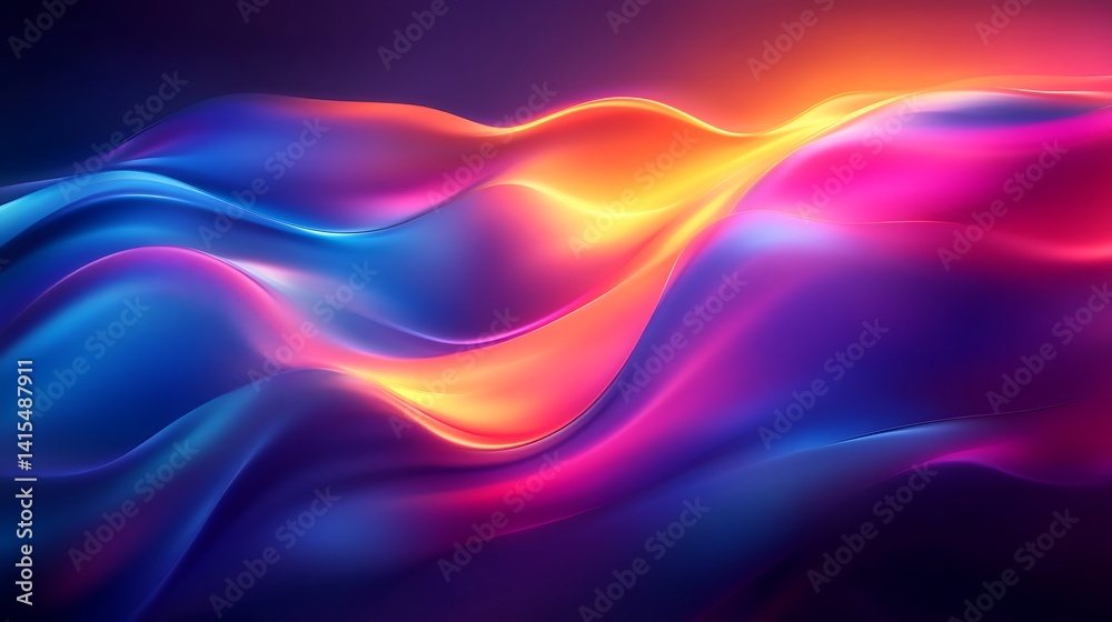 Vibrant Neon Abstract Waves, Vibrant abstract waves in neon colors creating a dynamic flow Vibrant Neon Abstract Waves, Vibrant abstract waves in neon colors creating a dynamic flow