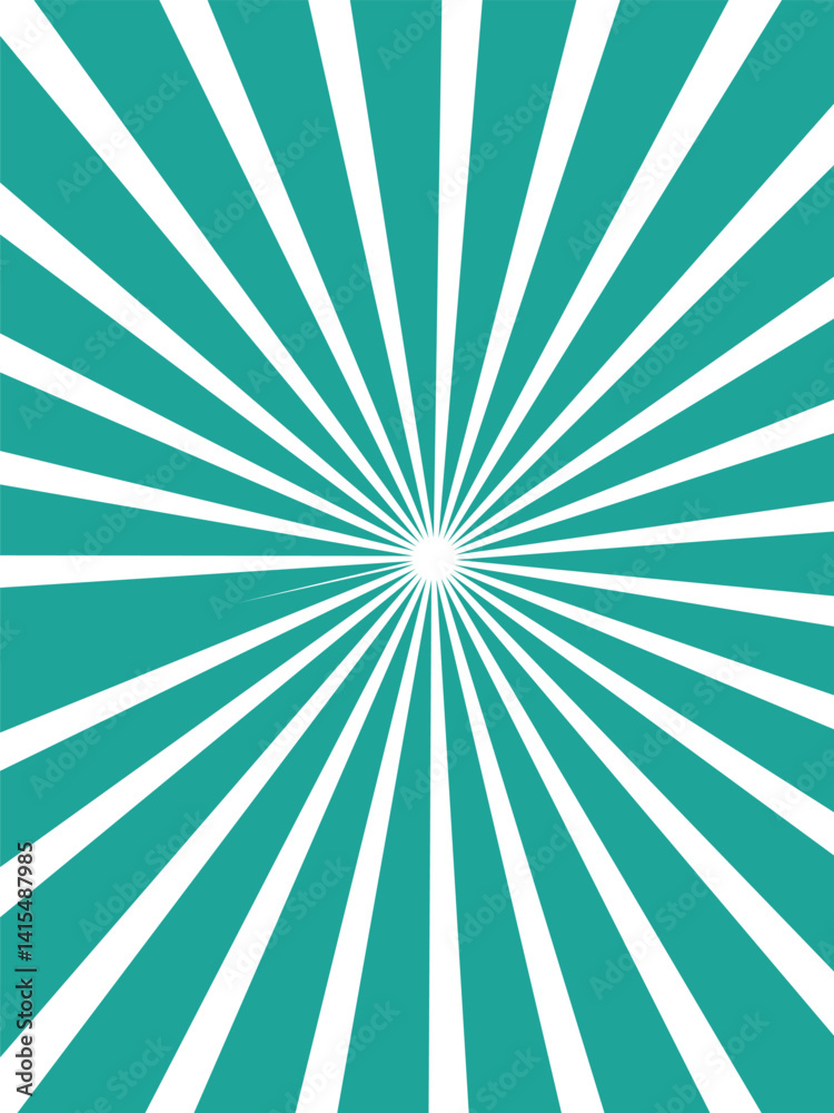 Obraz premium Bright cyan rays background. Comics, pop art style.