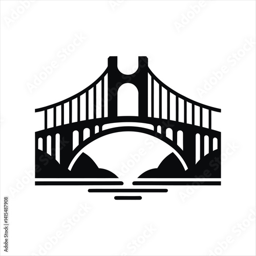 bridge vector silhouette line art illustration