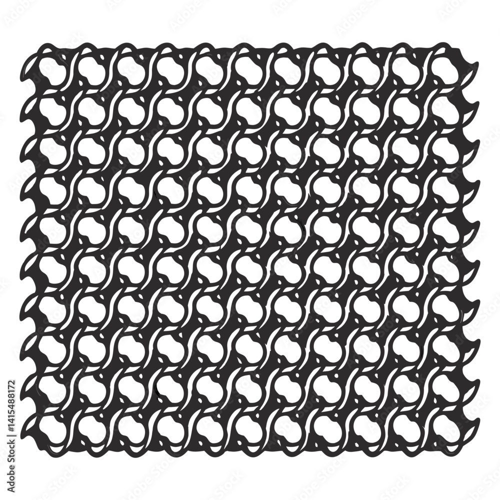 Seamless medieval chainmail pattern forming textured background, reflecting craftsmanship, defensive armor of Middle Ages for historical, fantasy themed designs.