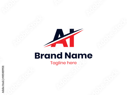 Vector NA logo design divided by line. Creative AI letter IA logo template. Pro vector