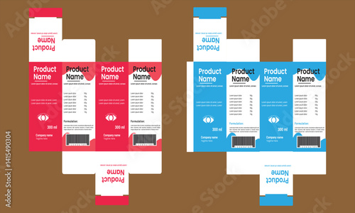 Pain killer medicine box packaging design template, Medicine box design template