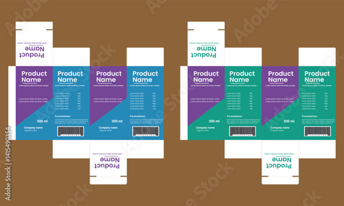 Pain killer medicine box packaging design template, Medicine box design template