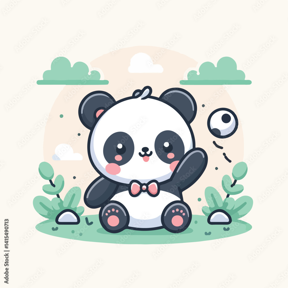 Obraz premium cute pan vector image