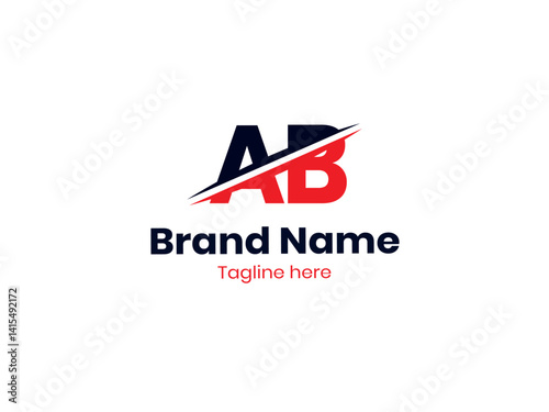 Vector AB logo design is divided by line. AB Letter Logo Design Template Vector. Creative letters A B, Alphabet icon.