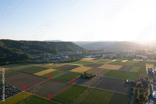 Fotografía Land plot management - real estate concept with a vacant land parcel available f