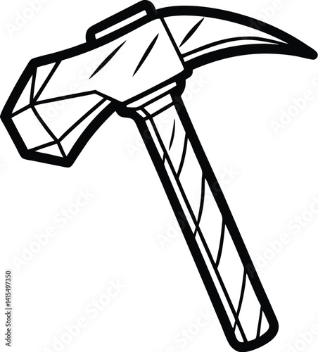 Geologist hammer silhouette, outline silhouette Geologist's hammer icon 