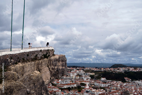 Miradouro da Nazaré, Nazaré, Portugal. Viewpoint to the busiest beach on the west coast and one of the most traditional fishing villages
