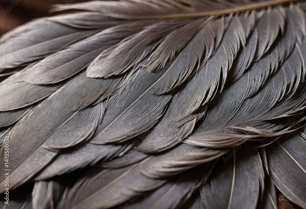 Obraz premium Luxurious texture, creates a soft ash-gray background with bird feather texture, luxurious background