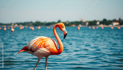 Wallpaper Mural A Rare and Stunning Sight: Flamingos Grace the Danube River with Their Elegant Presence, Captivating Birdwatchers and Nature Enthusiasts Along One of Europe's Most Iconic Waterways Torontodigital.ca