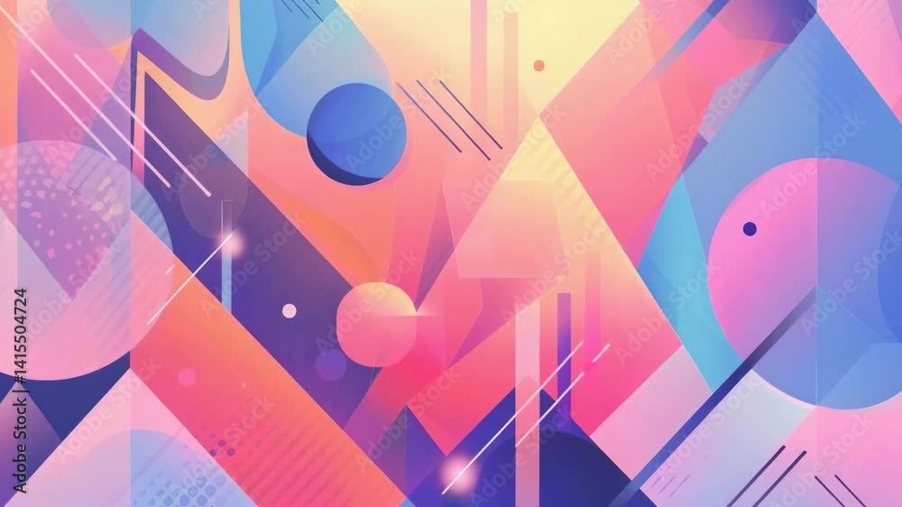 Neon, geometric pattern with vibrant colors