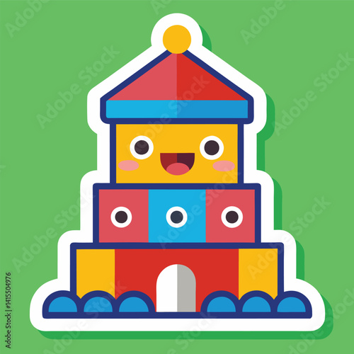 Cute, Colorful, Stacked Building Toy