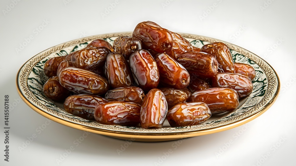Realistic Photography of Dates on a Plate, High Resolution Realistic Photography of Dates on a Plate, High Resolution