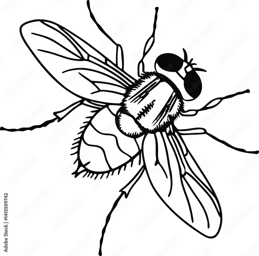 Fototapeta premium fly on white background