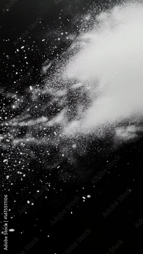Abstract Powder Explosion Against Black Background Abstract Powder Explosion Against Black Background