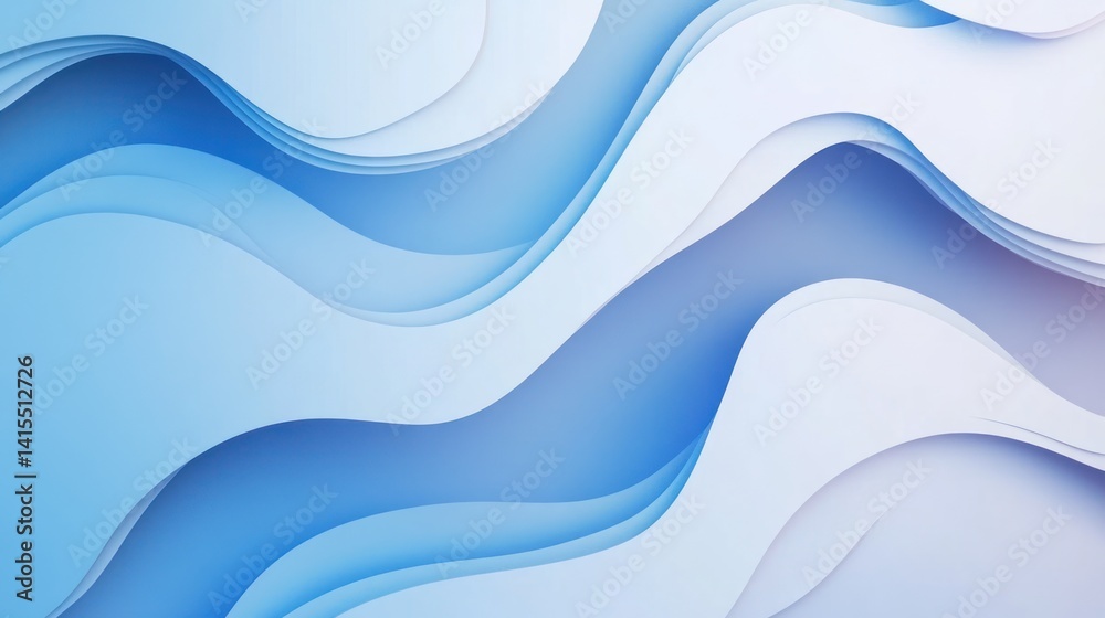Fototapeta premium Elegant abstract blue and white flowing waves background design element