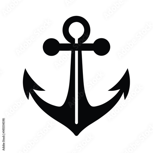 Anchor heart motif silhouette vector