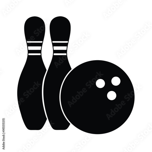 Bowling ball pins vector illustrations