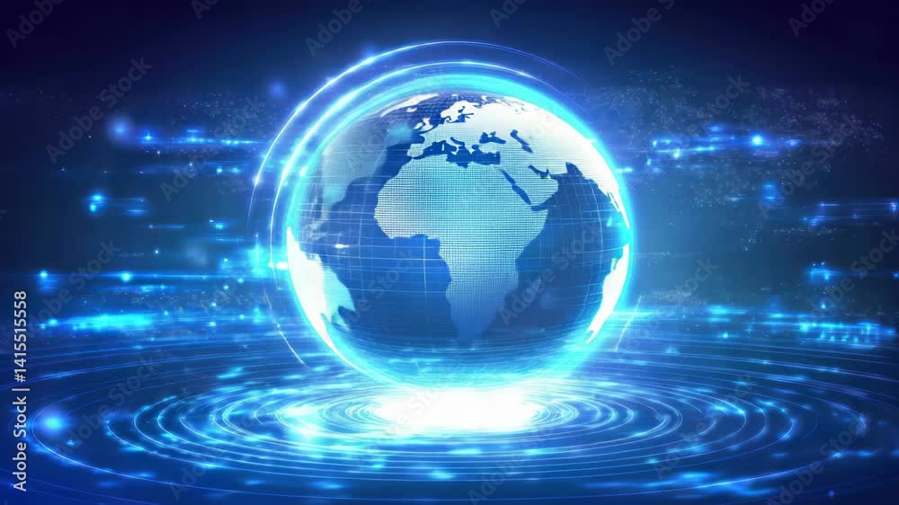 Global network connection, futuristic data flow Global network connection, futuristic data flow
