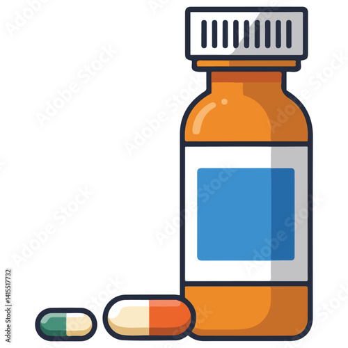 pills bottle medicine healthcare icon isolated vector illustration on white background