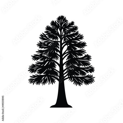 Balsam tree icon silhouette vector with white background