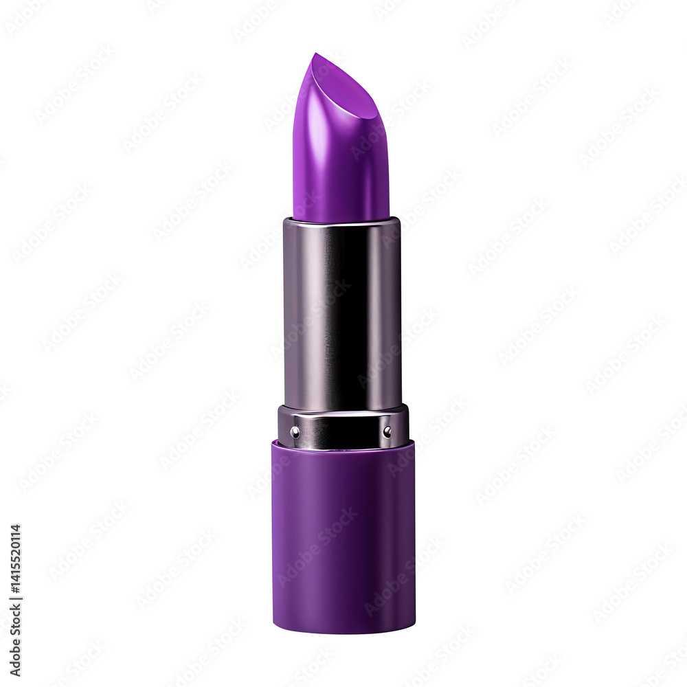 Purple lipstick isolated on transparent white background, clipping path