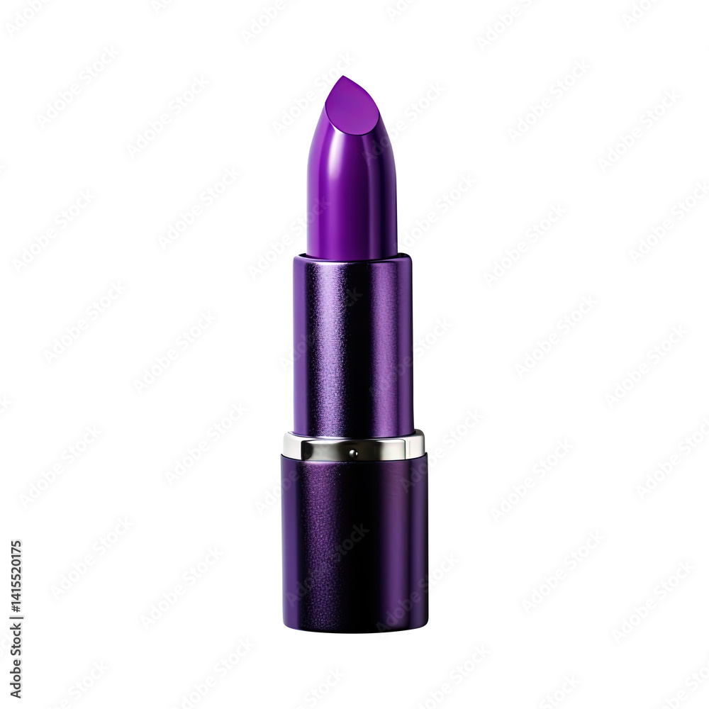 Purple lipstick isolated on transparent white background, clipping path