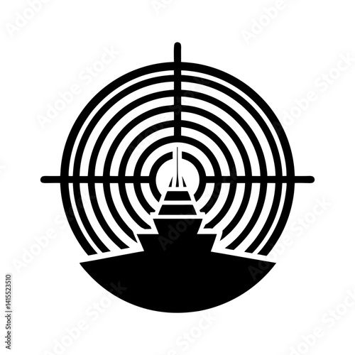 Sonar System silhouette vector