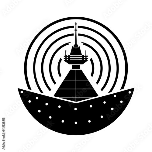 Sonar System silhouette vector