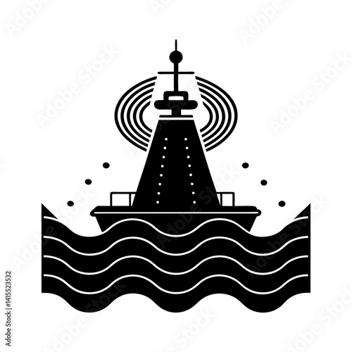 Sonar System silhouette vector