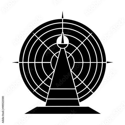 Sonar System silhouette vector