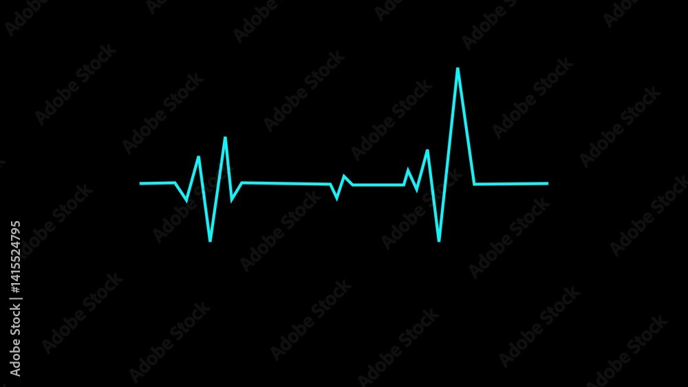 Cardiogram. Animated EKG Display on the black background. Cardiogram. Animated EKG Display on the black background.