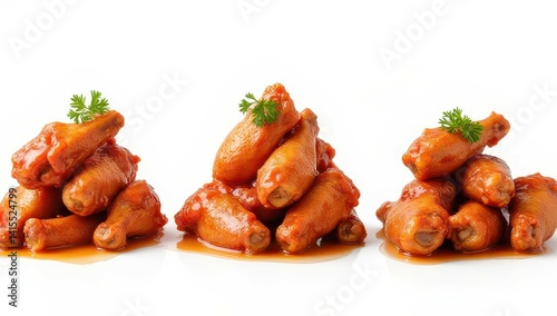 Obraz na płótnie Spicy Glazed Chicken Wings Appetizer w salonie