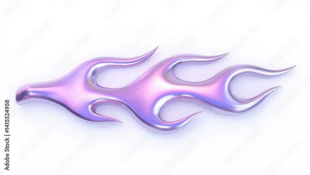 Abstract Metallic Flame Design Element