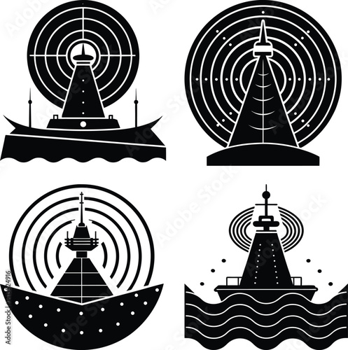 Sonar System silhouette vector