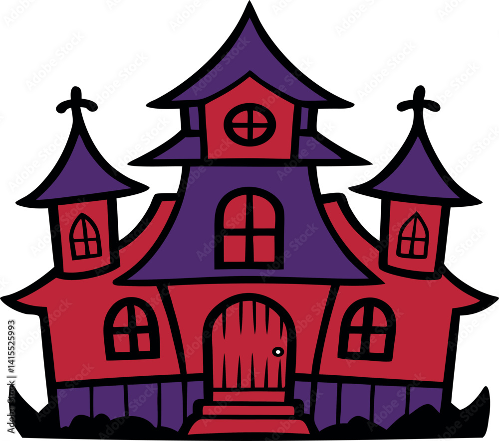 Fototapeta premium halloween castle vector illustration