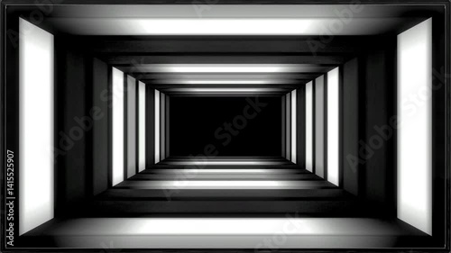 Monochrome Sci-Fi Light Tunnel – VJ Loop