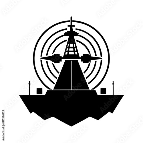 Sonar System silhouette vector