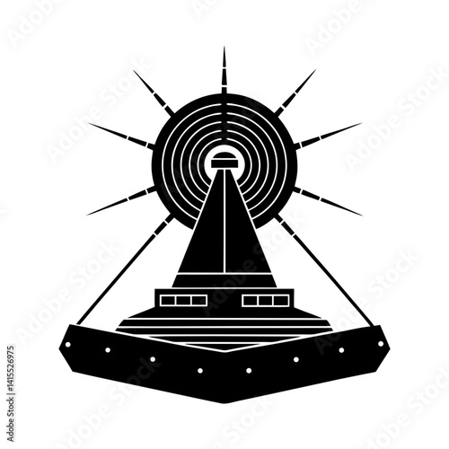 Sonar System silhouette vector